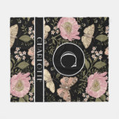 Moderne Trendy Wilde Bloem Botanische Bloemige Mon Fleece Deken (Voorkant (Horizontaal))