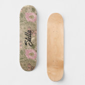 Moderne Trendy Wilde Bloem Botanische Bloemige Mon Persoonlijk Skateboard (Voorkant)