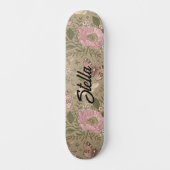 Moderne Trendy Wilde Bloem Botanische Bloemige Mon Persoonlijk Skateboard (Voorkant)