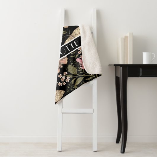 Moderne Trendy Wilde Bloem Botanische Bloemrijke M Sherpa Deken (In situ)