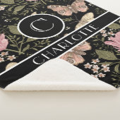 Moderne Trendy Wilde Bloem Botanische Bloemrijke M Sherpa Deken (3/4)