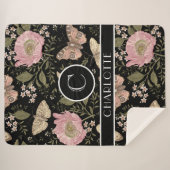 Moderne Trendy Wilde Bloem Botanische Bloemrijke M Sherpa Deken (Voorkant (horizontaal))