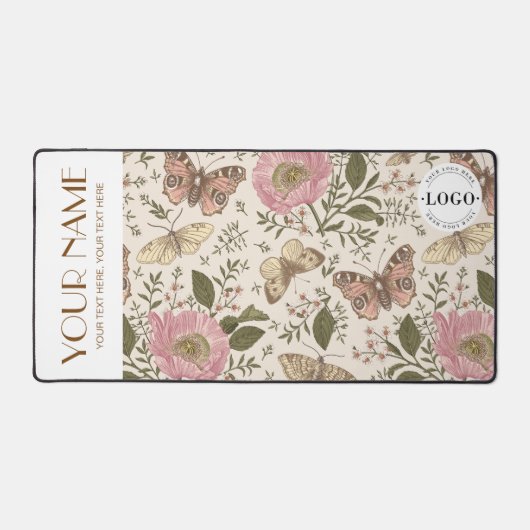 Moderne Trendy Wildflower Botanische Bloemen Monog Bureaumat (Voorkant)