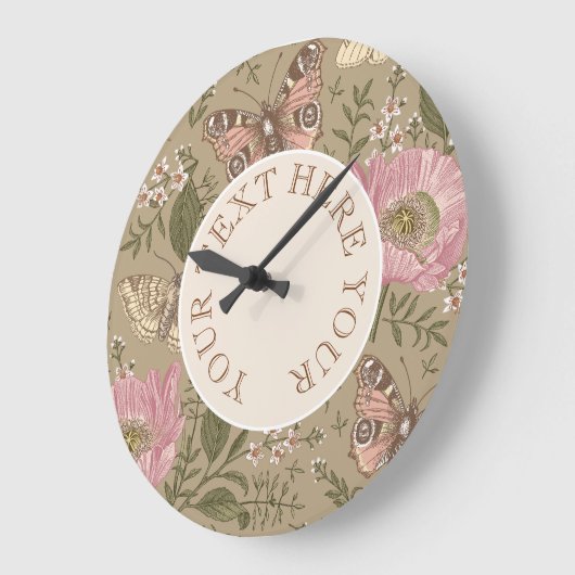 Moderne Trendy Wildflower Botanische Bloemen Monog Grote Klok (Hoek)