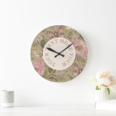 Moderne Trendy Wildflower Botanische Bloemen Monog Grote Klok (Huis)