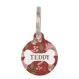 Moderne Trendy Wildflower Botanische Bloemen Monog Huisdierpenning