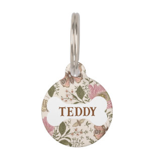 Moderne Trendy Wildflower Botanische Bloemen Monog Huisdierpenning