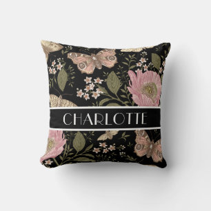 Moderne Trendy Wildflower Botanische Bloemen Monog Kussen