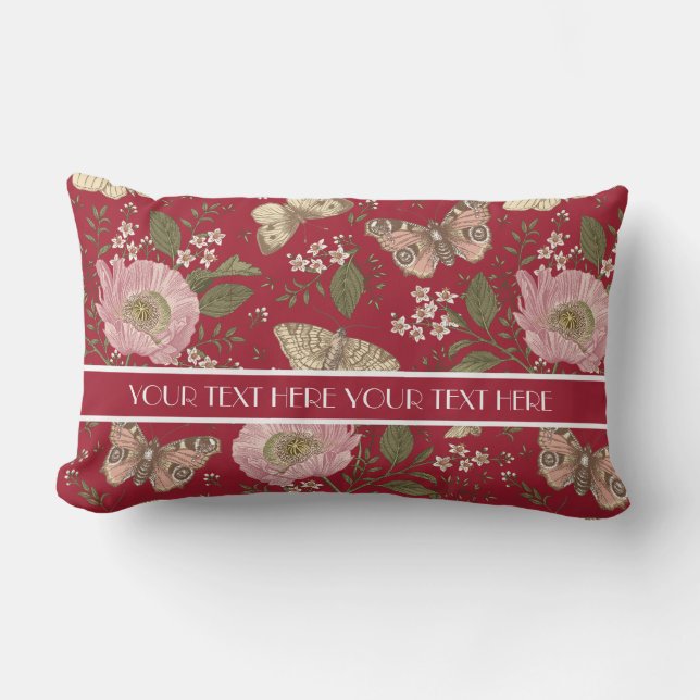 Moderne Trendy Wildflower Botanische Bloemen Monog Kussen (Voorkant)