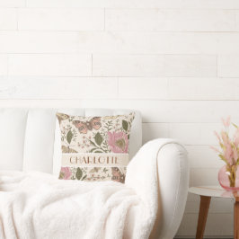 Moderne Trendy Wildflower Botanische Bloemen Monog Kussen