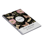 Moderne Trendy Wildflower Botanische Bloemen Monog Notitieboek (Rechterzijde)