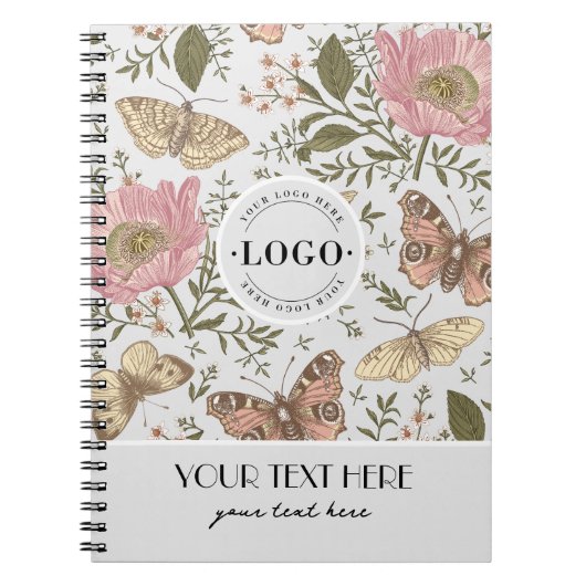 Moderne Trendy Wildflower Botanische Bloemen Monog Notitieboek (Voorkant)
