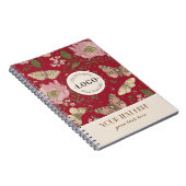 Moderne Trendy Wildflower Botanische Bloemen Monog Notitieboek (Rechterzijde)