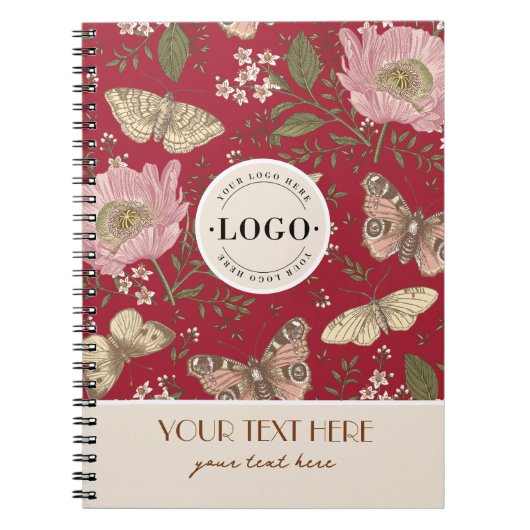 Moderne Trendy Wildflower Botanische Bloemen Monog Notitieboek (Voorkant)