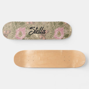 Moderne Trendy Wildflower Botanische Bloemen Monog Persoonlijk Skateboard