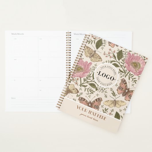 Moderne Trendy Wildflower Botanische Bloemen Monog Planner (Display)