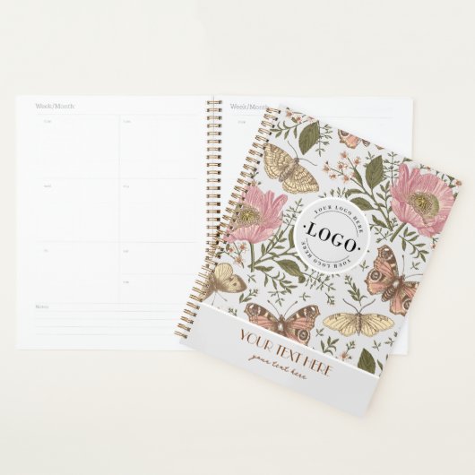 Moderne Trendy Wildflower Botanische Bloemen Monog Planner (Display)