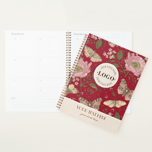 Moderne Trendy Wildflower Botanische Bloemen Monog Planner (Display)