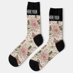 Moderne Trendy Wildflower Botanische Bloemen Monog Sokken