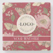 Moderne Trendy Wildflower Botanische Bloemen Monog Stenen Onderzetter (Voorkant)