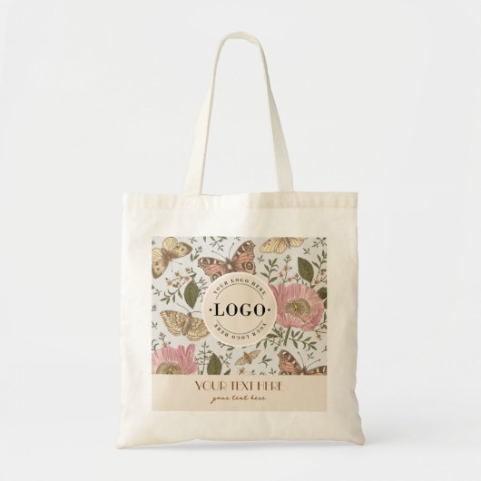 Moderne Trendy Wildflower Botanische Bloemen Monog Tote Bag (Voorkant)