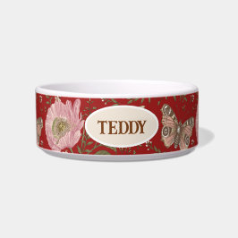 Moderne Trendy Wildflower Botanische Bloemen Monog Voerbakje