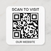 Moderne Trendy Witte Aangepaste Logo en QR-code Vierkante Visitekaartje (Achterkant)
