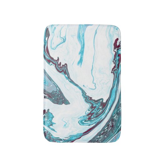 Moderne trendy witte en blauwe marmer badmat (Voorkant Verticaal)