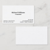 Moderne Trendy Witte Geruite Patroon Professioneel Visitekaartje (Voorkant / Achterkant)