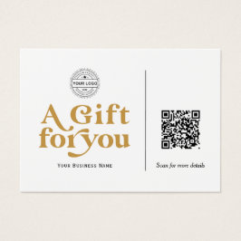 Moderne Trendy Yellow Gold QR Code Cadebon Visitekaartje