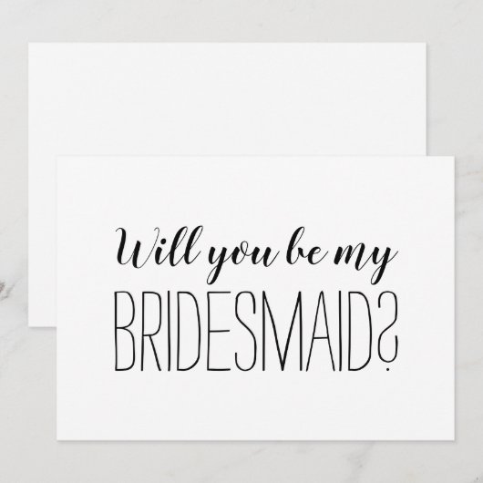 Moderne trendy zal je mijn bruidsmeisje zijn (Voorkant / Achterkant)