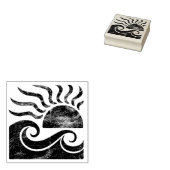 Moderne trendy zomer tropische strand zonsondergan rubberstempel (Gestempeld)