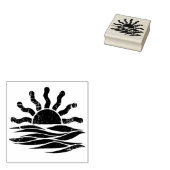 Moderne trendy zomer tropische strand zonsondergan rubberstempel (Gestempeld)