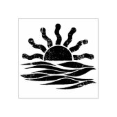 Moderne trendy zomer tropische strand zonsondergan rubberstempel (Afrduk)