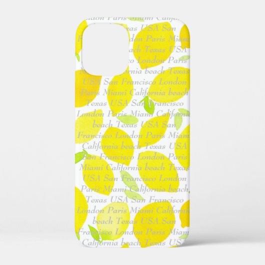 Moderne trendy zomerpatroon citrus schattig geel Case-Mate iPhone case (Achterkant)