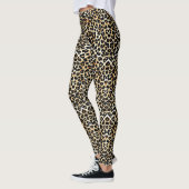 Moderne Trendy Zwart Tan White Leopard Print Leggings (Links)