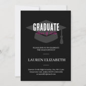 Moderne Trendy Zwart&Wit 3Foto Afstuderen Kaart (Voorkant)