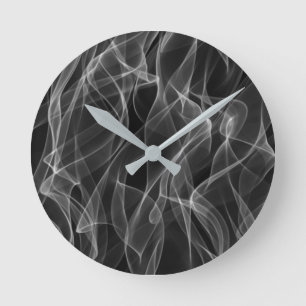 Moderne trendy zwart-wit abstract patroon ronde klok
