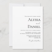 Moderne trendy zwart wit foto bruiloft kaart (Achterkant)