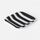 Moderne trendy zwart-wit gestreepte chique stijlvo papieren bordje (Gebogen)