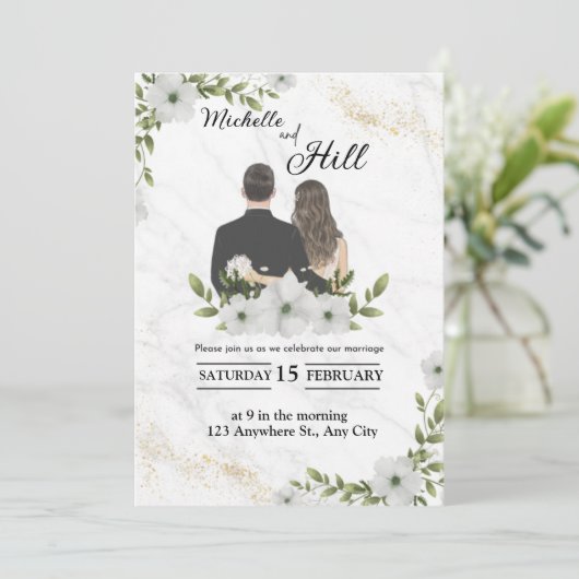 Moderne trendy zwart wit  kaart (Staand voorkant)