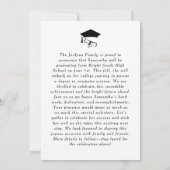 Moderne trendy zwarte boog Afstuderen foto Aankondiging (Achterkant)