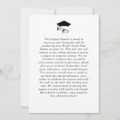 Moderne trendy zwarte boog Afstuderen foto Aankondiging (Achterkant)