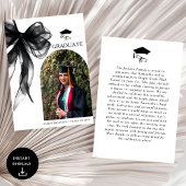 Moderne trendy zwarte boog Afstuderen foto Aankondiging