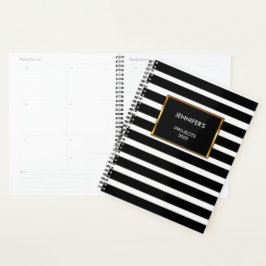 Moderne trendy zwarte strepen professioneel planner