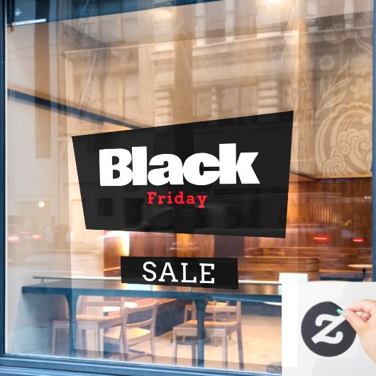 Moderne trendy zwarte vrijdag rood & zwart winkelb raamsticker (Cafe Raam)