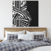 Moderne tribal canvas kunst in Samoaanse stijl (Insitu (Slaapkamer))