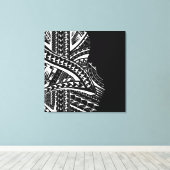 Moderne tribal canvas kunst in Samoaanse stijl (Insitu (Houten vloer))