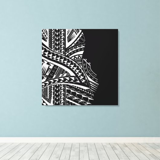 Moderne tribal canvas kunst in Samoaanse stijl (Insitu (Houten vloer))