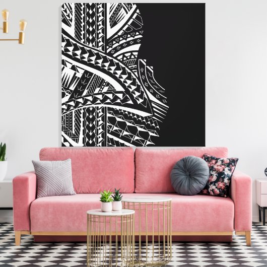 Moderne tribal canvas kunst in Samoaanse stijl (Insitu (Woonkamer))